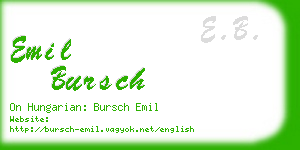 emil bursch business card